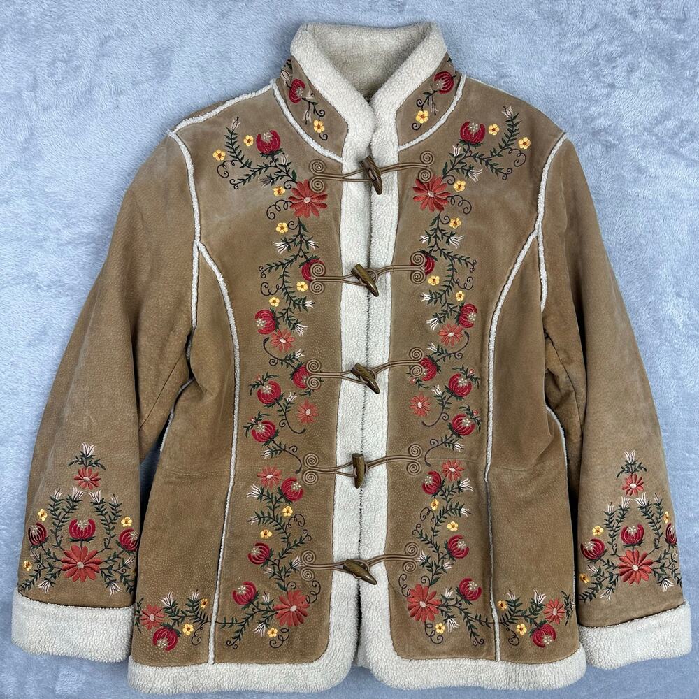 Vintage 90s Phoebe Friends St John's Bay Suede Leather Jacket Nordic Large
